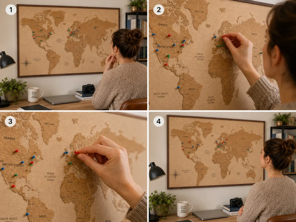 How to Set Up a Physical Travel Map