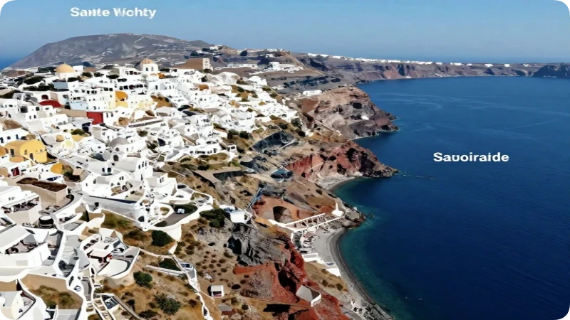Where to Stay in Santorini  Map Overview