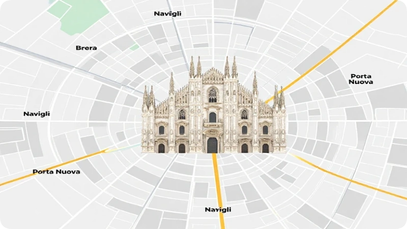 Where to Stay in Milan Map