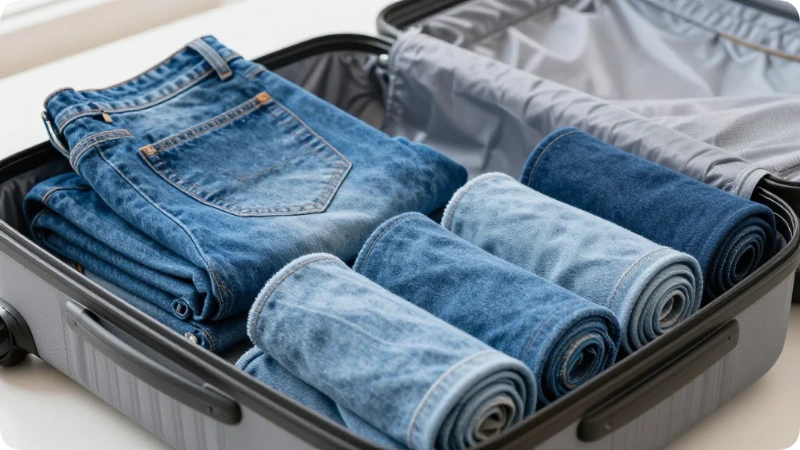 How to Fold Jeans for Travel to Save Space