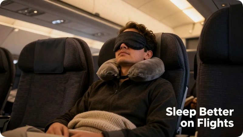 How to Sleep on a Plane With a Travel Pillow